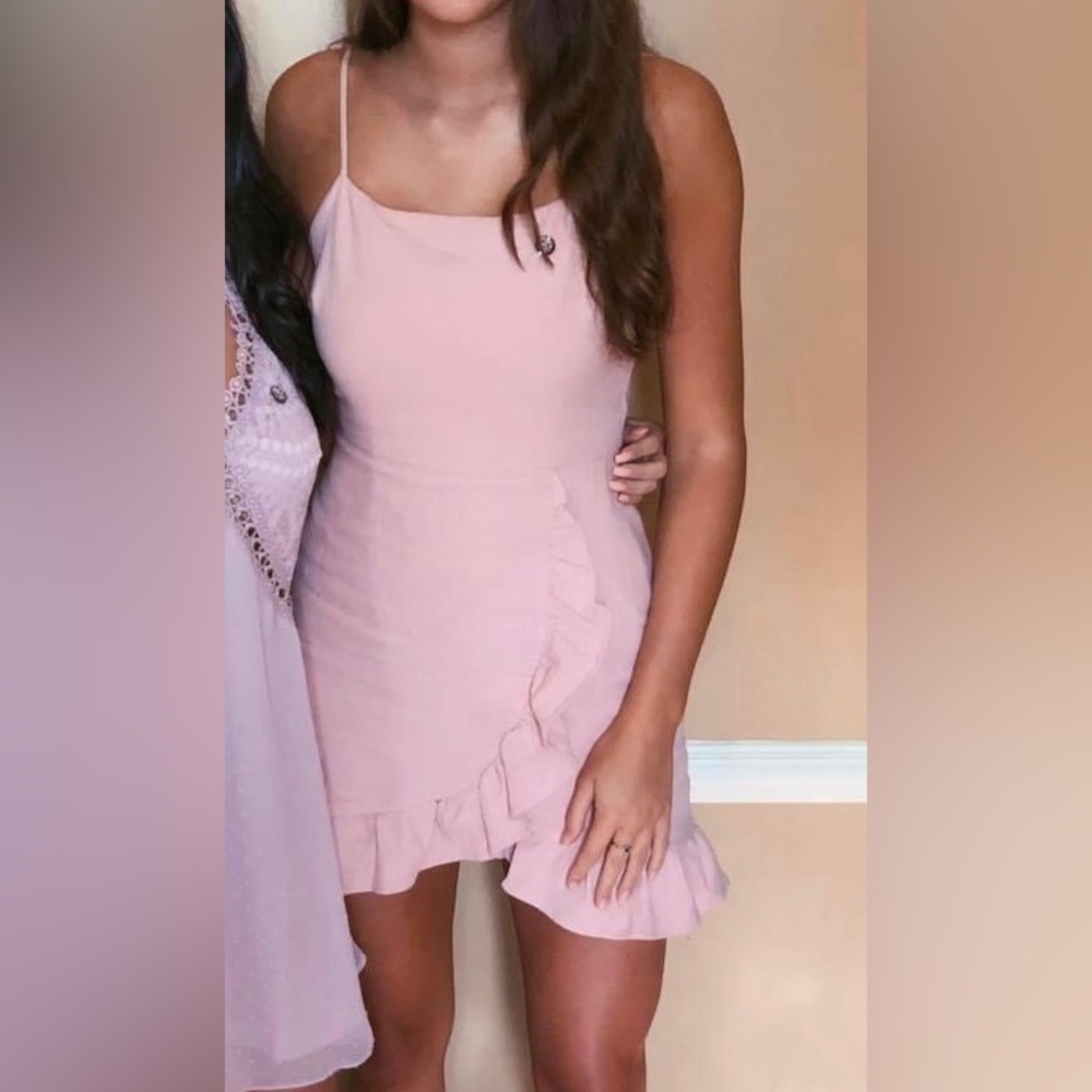 Pink spaghetti strap dress